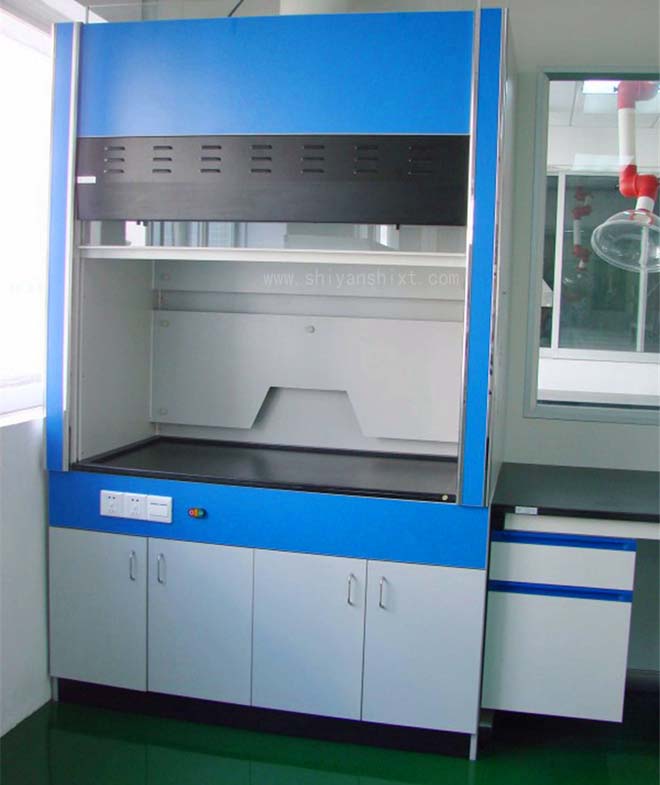 全木通風(fēng)柜臺面采用12.7mm厚度實(shí)芯理化板 全木通風(fēng)柜臺面采用12.7mm厚度實(shí)芯理化板